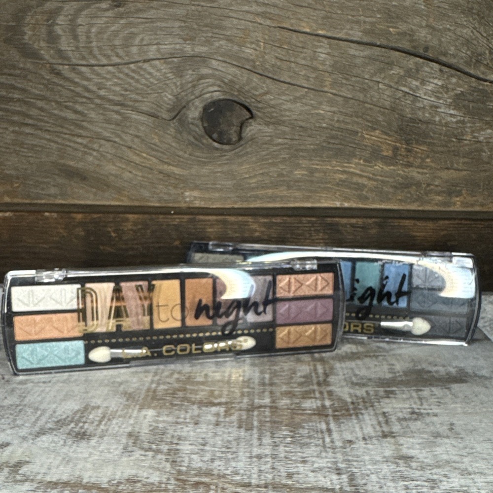 L.A. Colors 2 Pack Day To Night 12 Color Eyeshadow Palettes Sunset + After Dark